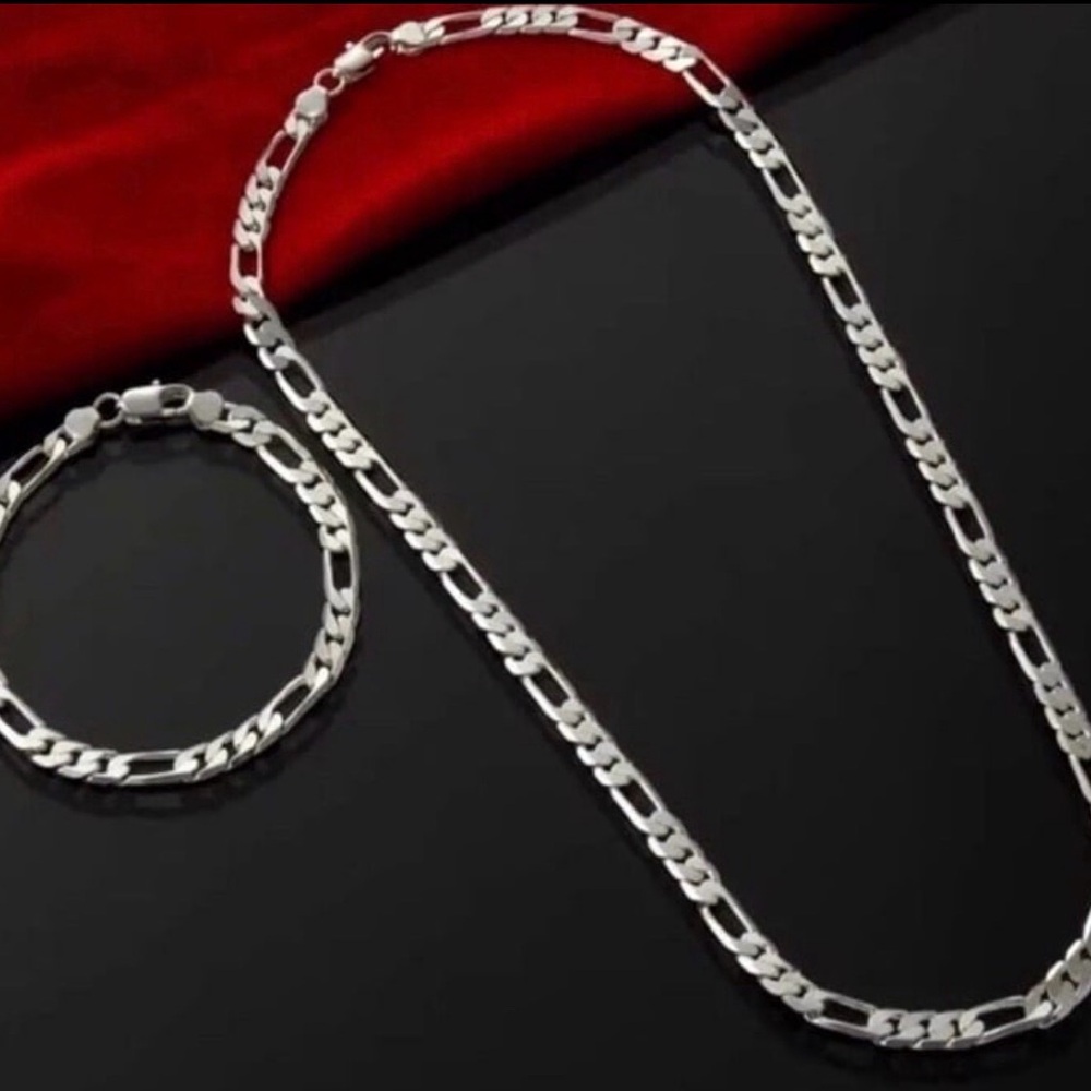 18 in sterling Silver Necklace and bracelet
